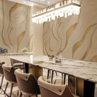 Silken Dune, Gold-Embellished Wallpaper Mural mockup