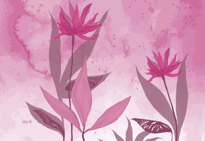 Pink Mirage, Contemporary Floral Elegance Mural
