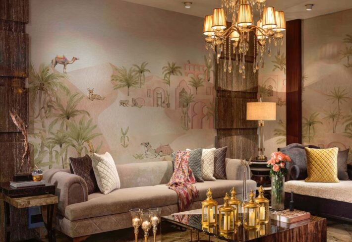 Sahara Whispers, Blush Palace Vista Wallpaper Mural mockup