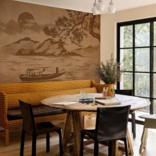 Sumi-e, East Asian Ink Wash Painting Wallpaper Mural mockup