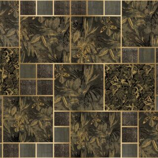 Lush Labyrinth, Grey Botanics in Deep Green Wallpaper Mural