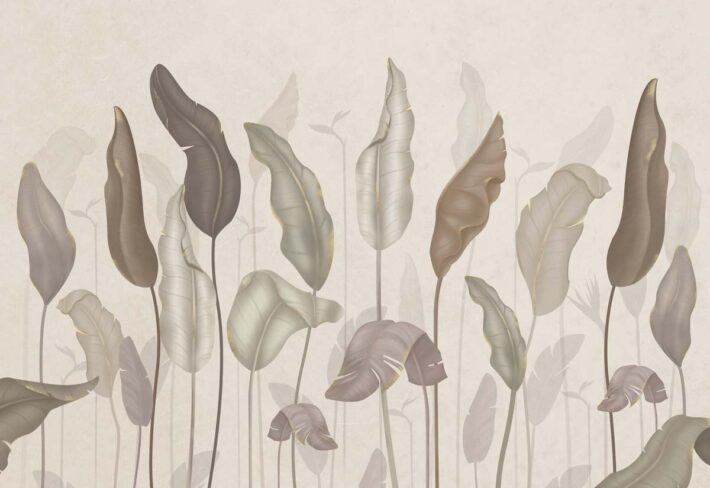 Muted Botanica, Minimal Elegance Wallpaper Mural