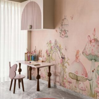 Magical Fairyland, Soft Pastel Wonderland Wallpaper Mural mockup