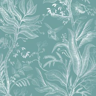 Hummingbird Haven, Beautiful Botanical Breeze Wallpaper Mural