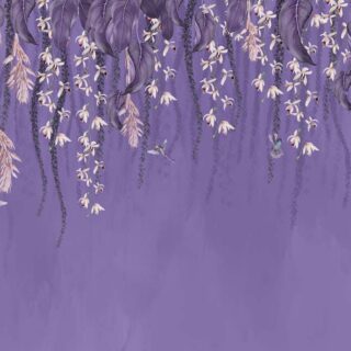 Lavender Canopy, Exotic Hanging Floral Vines Wallpaper Mural