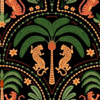 Jungle Reverie, Amber Whispering Palms Wallpaper Mural