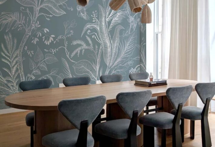 Hummingbird Haven, Beautiful Botanical Breeze Wallpaper Mural mockup