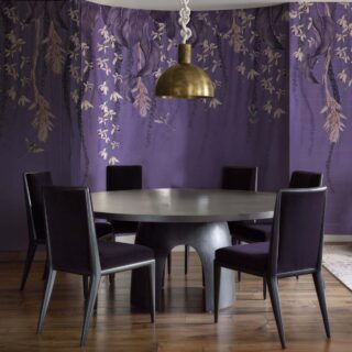 Lavender Canopy, Exotic Hanging Floral Vines Wallpaper Mural mockup