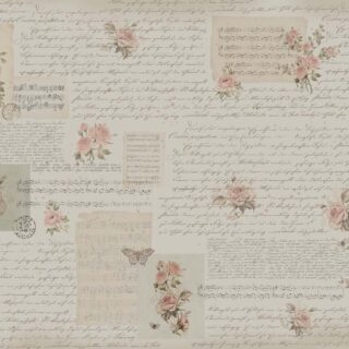 Letter, Floral Manuscript Wallpaper Mural
