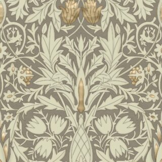 Golden Grove – Ornate Leaves in Antique Bloom Wallpaper