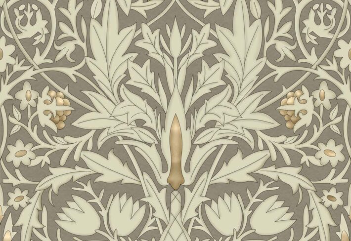 Golden Grove – Ornate Leaves in Antique Bloom Wallpaper