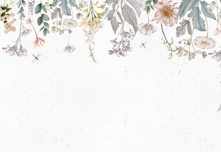 Hanging Garden, Soft White Blossom Wallpaper Mural