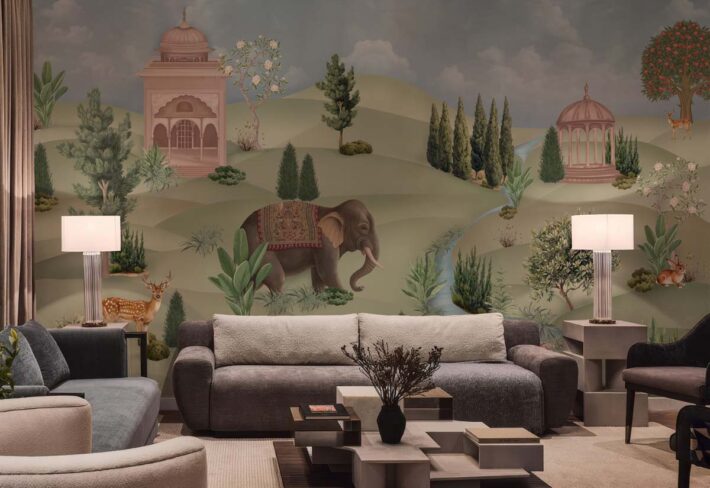 Heritage Meadow, Royal Jungle Wallpaper Mural mockup