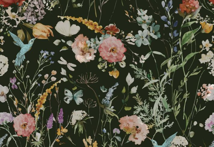Dusky Blossoms, Echoes of a Woodland Dream Wallpaper Mural