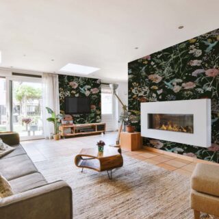 Dusky Blossoms, Echoes of a Woodland Dream Wallpaper mockup