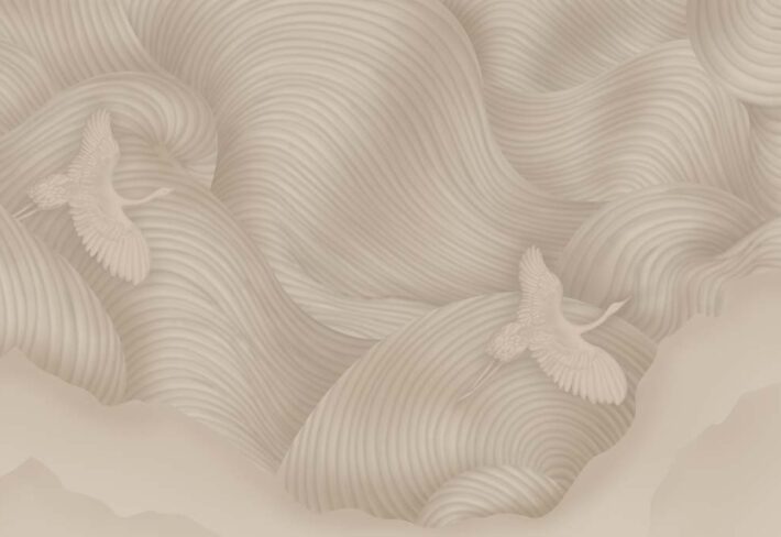 Feathered Drift, Aerial Silence Wallpaper Mural