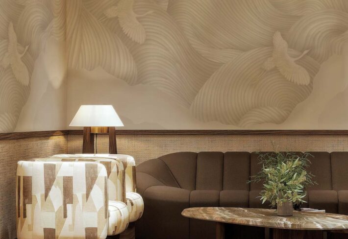 Feathered Drift, Aerial Silence Wallpaper Mural mockup
