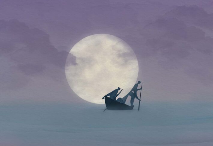 Oceanea Noire, Journey Beneath the Moon Wallpaper Mural