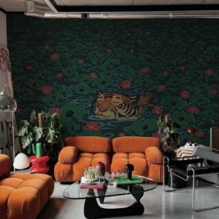 Nirvana Bloom, Lilyshade Tiger Wallpaper Mural mockup