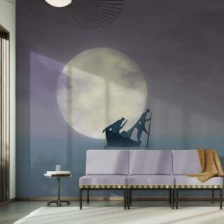 Oceanea Noire, Journey Beneath the Moon Wallpaper Mural mockup