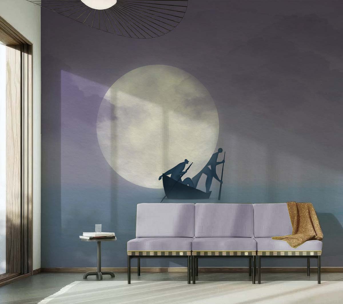 Oceanea Noire, Journey Beneath the Moon Wallpaper Mural mockup