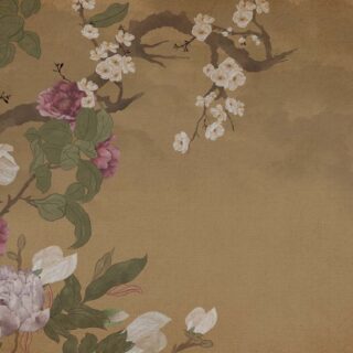 Kasbah Nomad, Traditional Chinese Painting of Blooming Flowers Wallpaper Mural