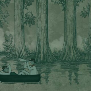 Jungle Drift, Adventurers Adrift in a Storybook Woodland Wallpaper Mural