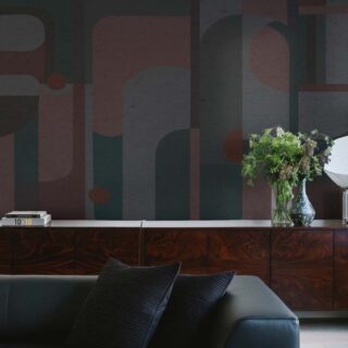 Fragmented Muse, Dreaming Shapes in a Quiet Cosmos Mural mockup