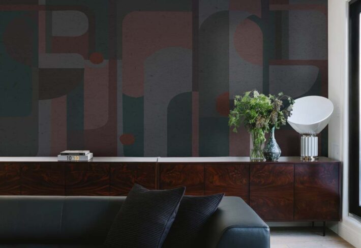 Fragmented Muse, Dreaming Shapes in a Quiet Cosmos Mural mockup